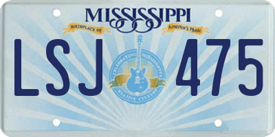 MS license plate LSJ475