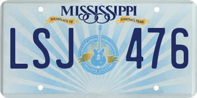MS license plate LSJ476