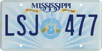 MS license plate LSJ477