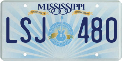 MS license plate LSJ480
