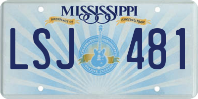 MS license plate LSJ481