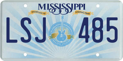 MS license plate LSJ485