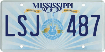 MS license plate LSJ487