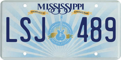 MS license plate LSJ489