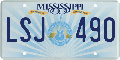 MS license plate LSJ490