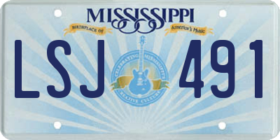 MS license plate LSJ491