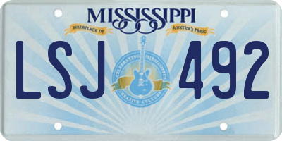 MS license plate LSJ492