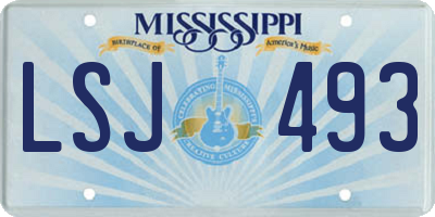 MS license plate LSJ493
