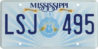 MS license plate LSJ495