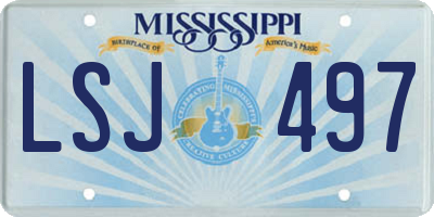 MS license plate LSJ497