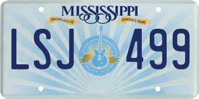 MS license plate LSJ499