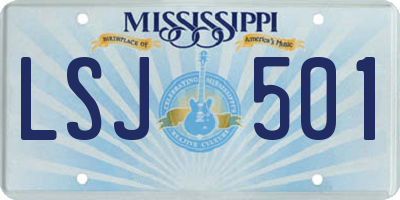 MS license plate LSJ501