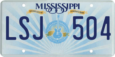 MS license plate LSJ504
