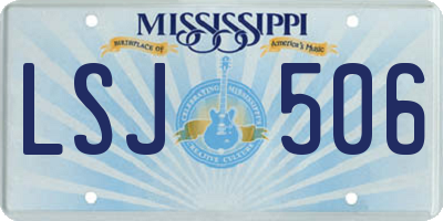 MS license plate LSJ506
