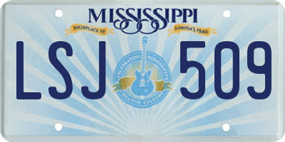 MS license plate LSJ509