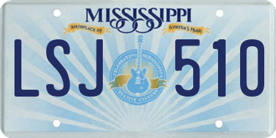 MS license plate LSJ510