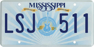 MS license plate LSJ511