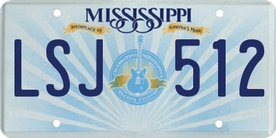 MS license plate LSJ512