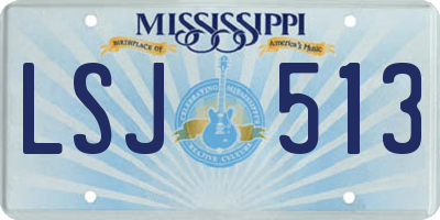 MS license plate LSJ513