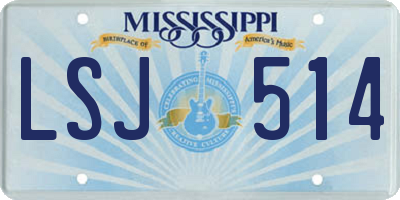 MS license plate LSJ514