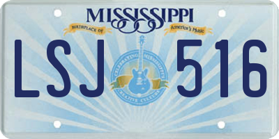 MS license plate LSJ516