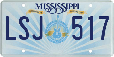 MS license plate LSJ517