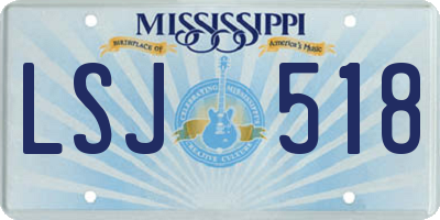 MS license plate LSJ518