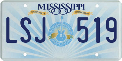 MS license plate LSJ519