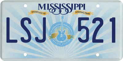 MS license plate LSJ521