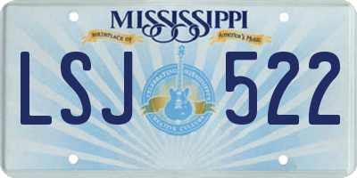 MS license plate LSJ522