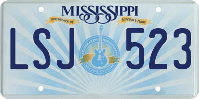 MS license plate LSJ523