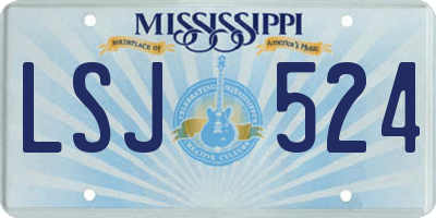 MS license plate LSJ524