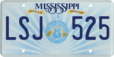 MS license plate LSJ525
