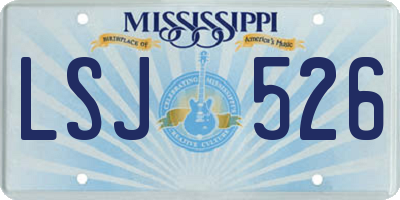 MS license plate LSJ526