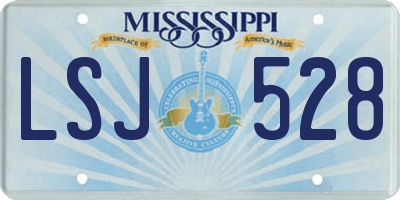 MS license plate LSJ528