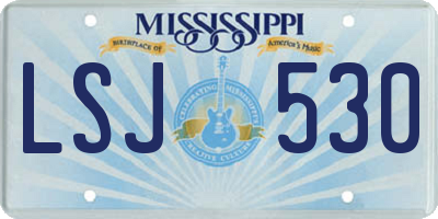 MS license plate LSJ530