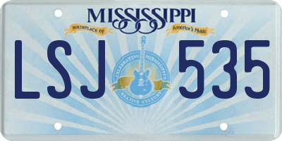MS license plate LSJ535