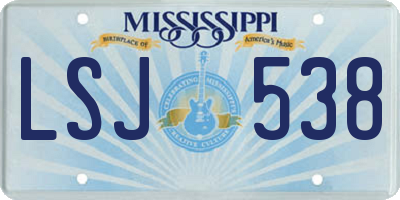 MS license plate LSJ538