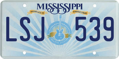 MS license plate LSJ539