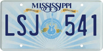 MS license plate LSJ541