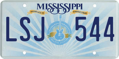 MS license plate LSJ544