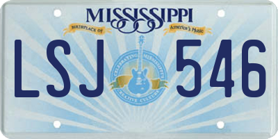 MS license plate LSJ546