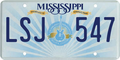 MS license plate LSJ547