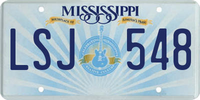 MS license plate LSJ548