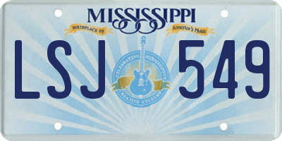 MS license plate LSJ549