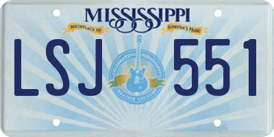 MS license plate LSJ551
