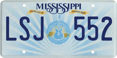 MS license plate LSJ552