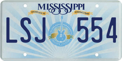 MS license plate LSJ554