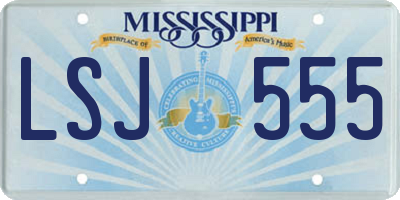 MS license plate LSJ555