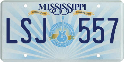 MS license plate LSJ557